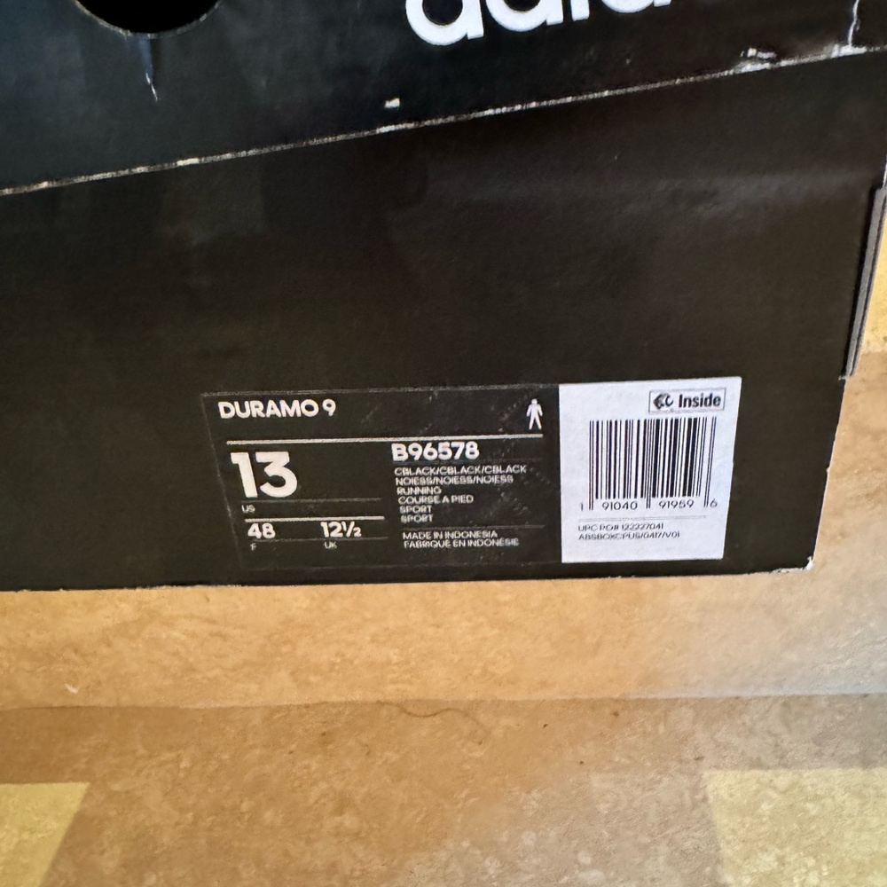 ADIDAS. DURAMO 9. NWT. Men’s Ortholite Sneakers.Black. Size 13US. 12.5UK… - Picture 5 of 6